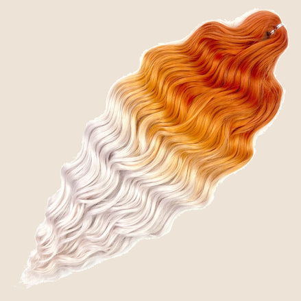 Anna golvend invlechthaar 60 cm 100 g – Oranje-wit ombre (3T-OR/150/PGREY17A) – De HaarBoetiek