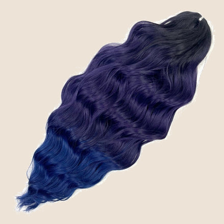 Anna golvend invlechthaar 60 cm 100 g – Donkerblauw-paars ombre (4T-PBLUE(15)) – De HaarBoetiek