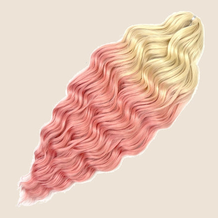 Anna golvend invlechthaar 60 cm 100 g – Blond-roze ombre (TT-PPink29) – De HaarBoetiek