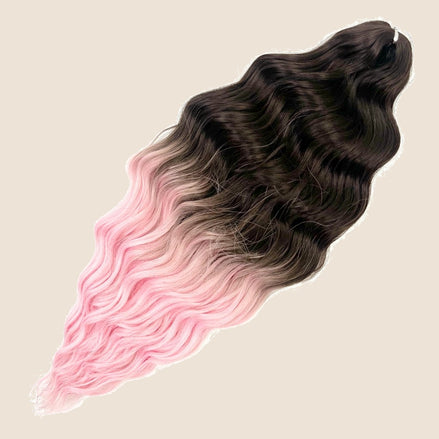 Anna golvend invlechthaar 60 cm 100 g – Zwart-roze ombre (TT12/Pink4) – De HaarBoetiek