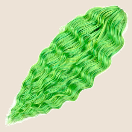 Anna golvend invlechthaar 60 cm 100 g – Heldergroen (DG25) – De HaarBoetiek