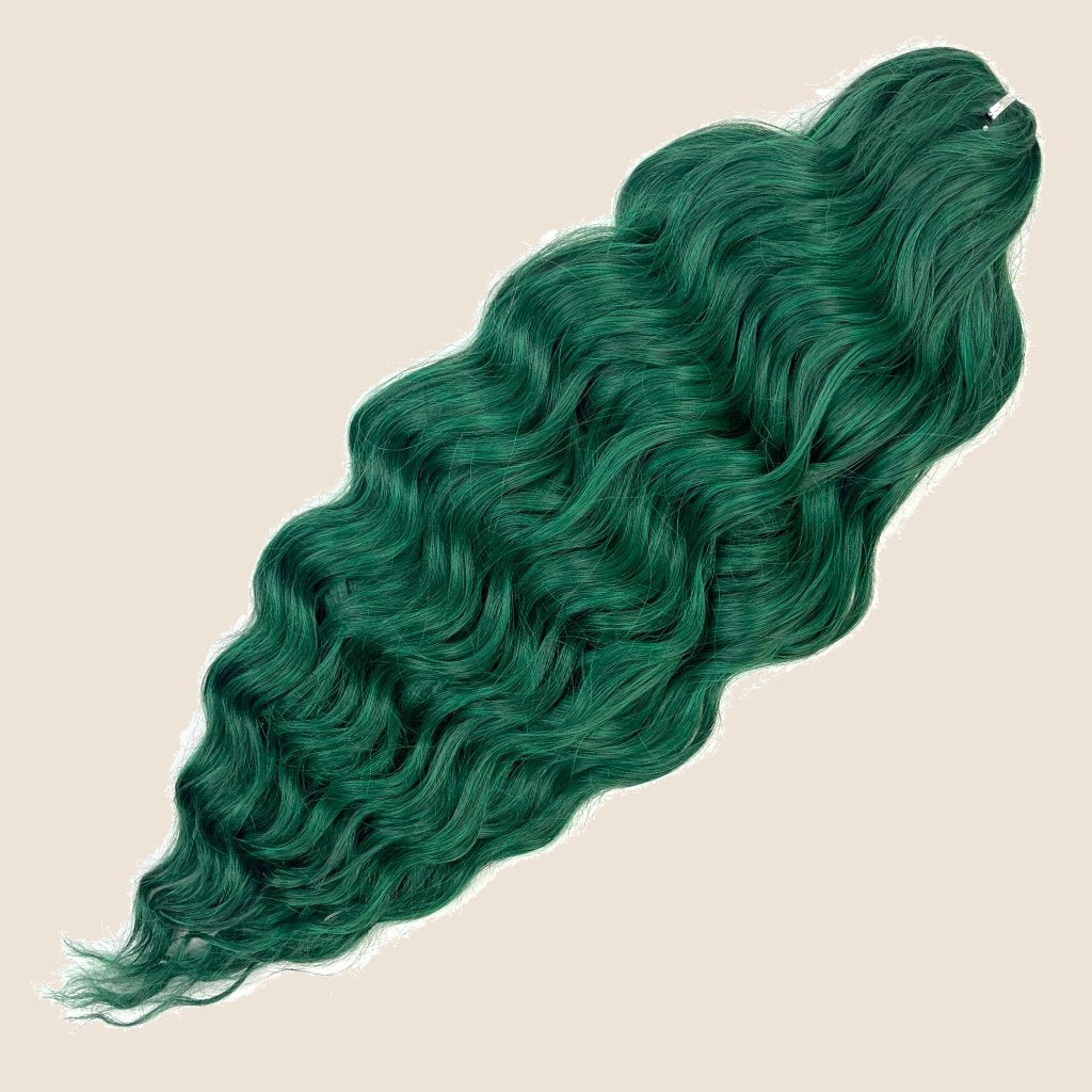 Anna golvend invlechthaar 60 cm 100 g – Donkergroen (DGreen3) – De HaarBoetiek