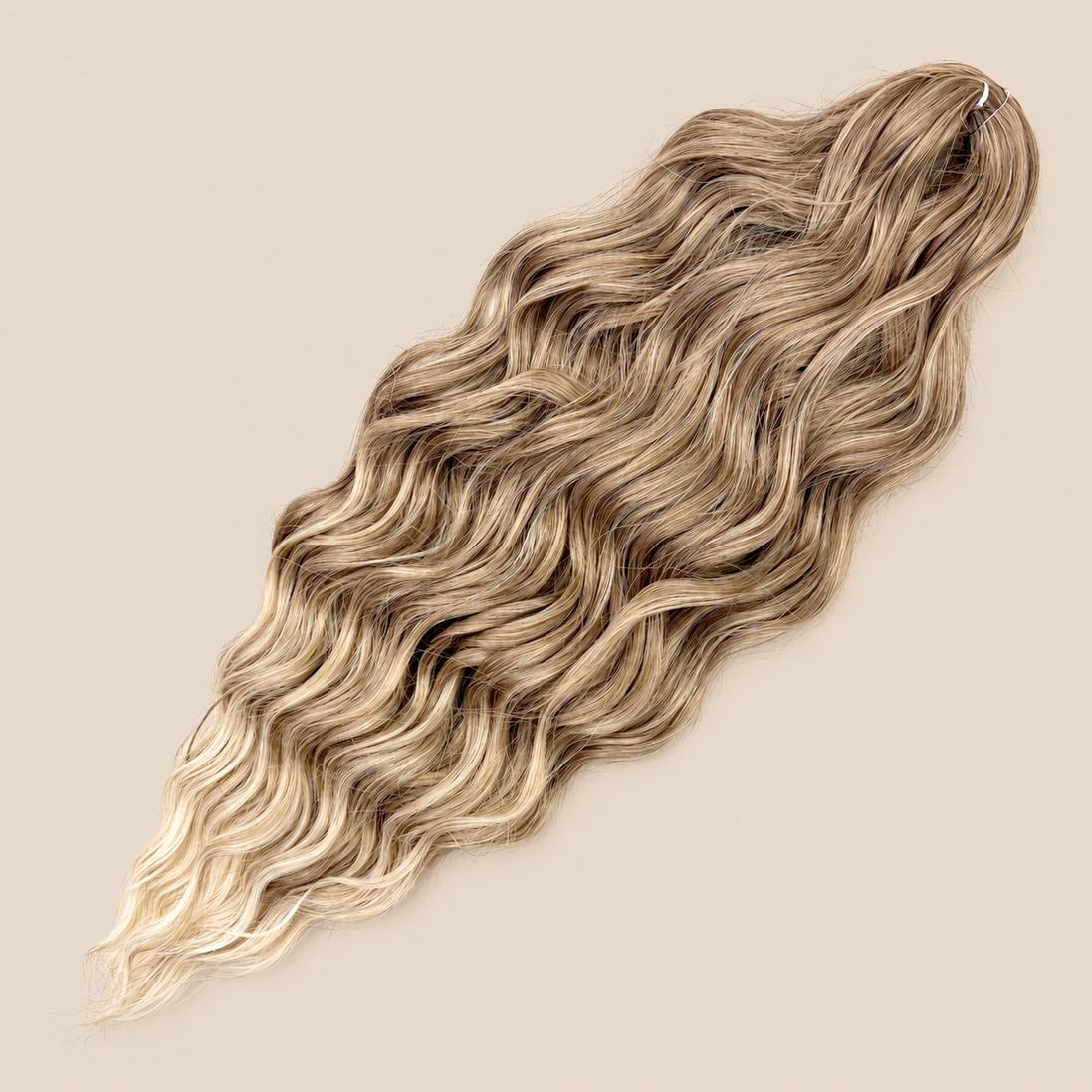 Anna Golvend Invlechthaar 60 cm – Blond/Bruin T-Brown97 – De HaarBoetiek