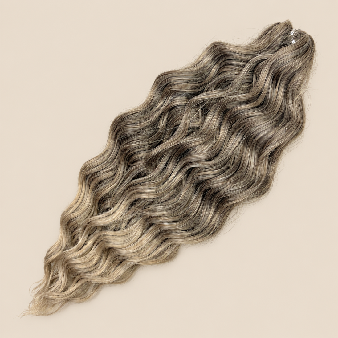 Anna Golvend Invlechthaar 60 cm – Blond/Bruin T4/56A – De HaarBoetiek