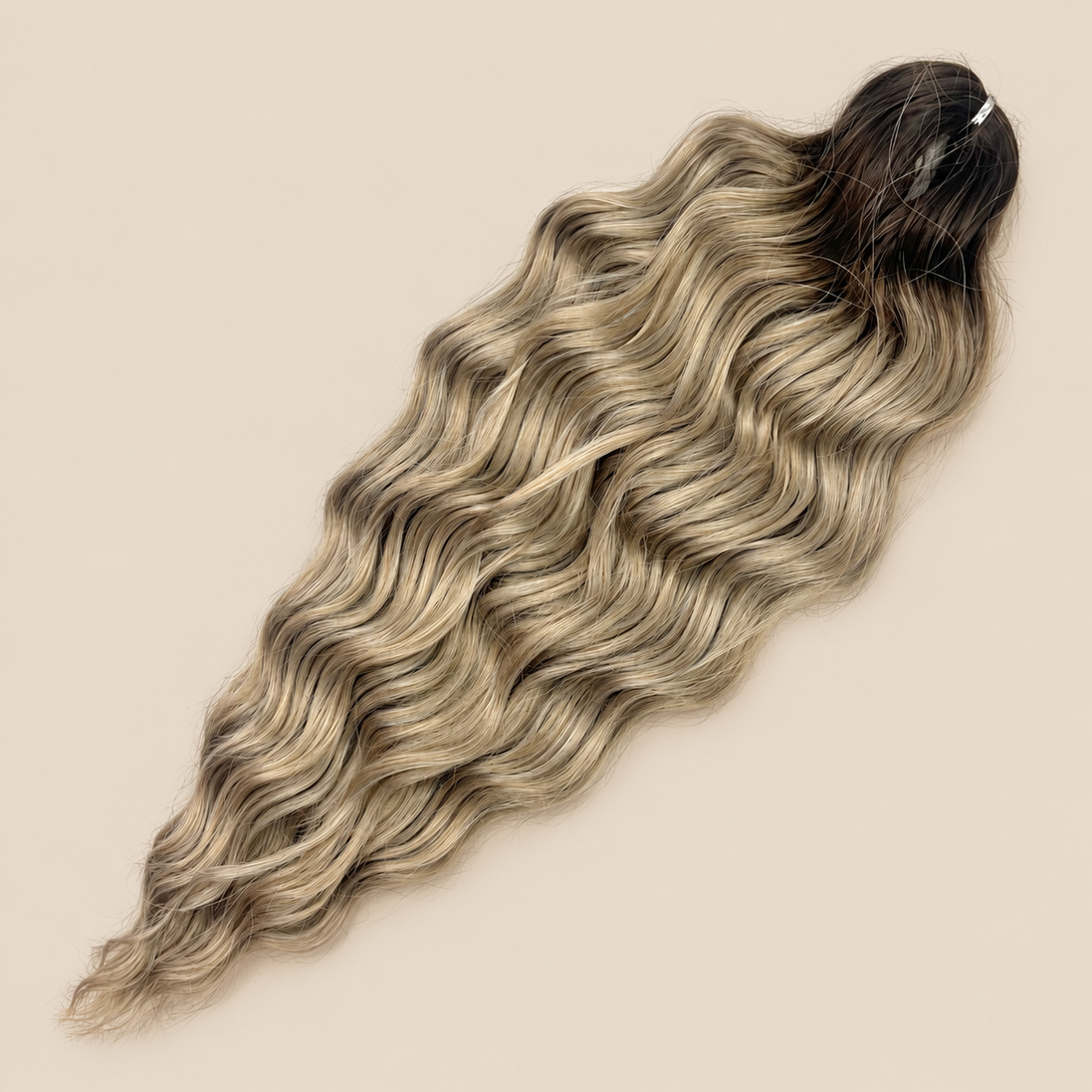 Anna Golvend Invlechthaar 60 cm – Blond/Bruin TT-IGRAY5 – De HaarBoetiek