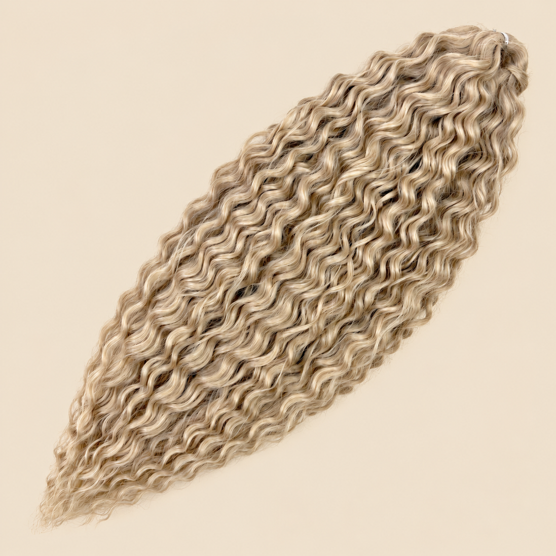 Ariel golvend kanekalon invlechthaar 55 cm 100 g, kleur 99J, op beige achtergrond