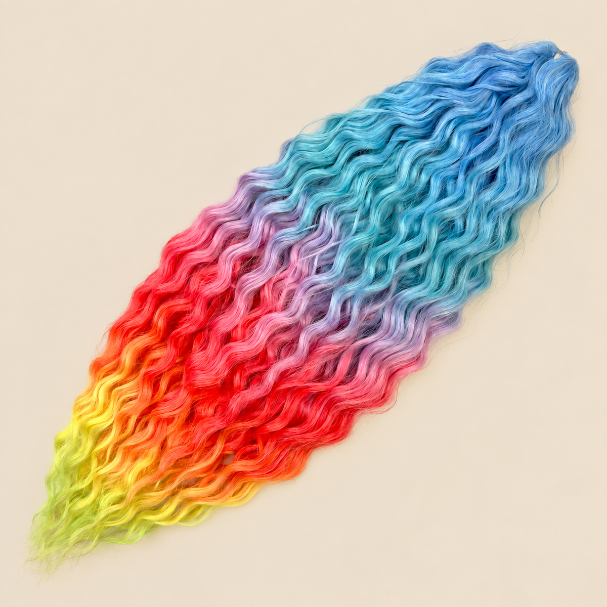 Ariel golvend kanekalon invlechthaar 55 cm 100 g, kleur HPD175, op beige achtergrond