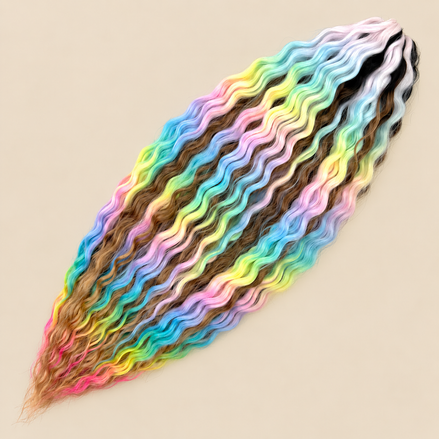 Ariel golvend kanekalon invlechthaar 55 cm 100 g in kleur TTP-001 op beige achtergrond