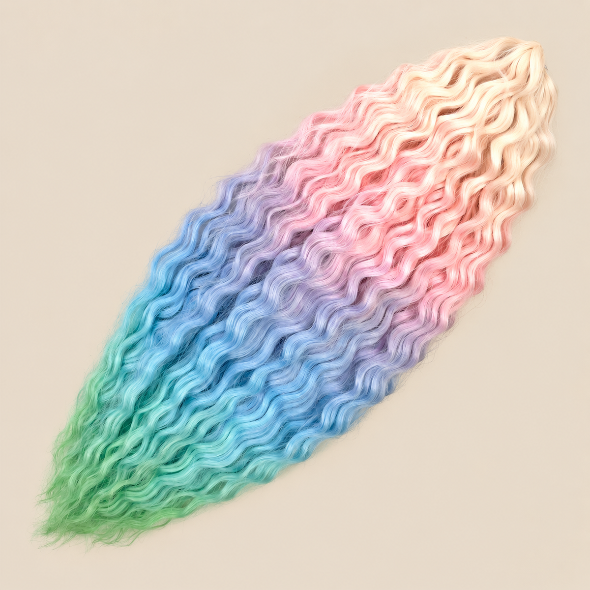 Ariel golvend kanekalon invlechthaar 55 cm 300 g in kleur HPD129 op beige achtergrond