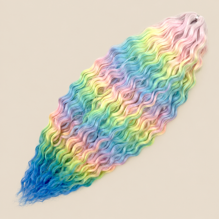 Ariel golvend kanekalon invlechthaar 55 cm 300 g in kleur HPD161 op beige achtergrond