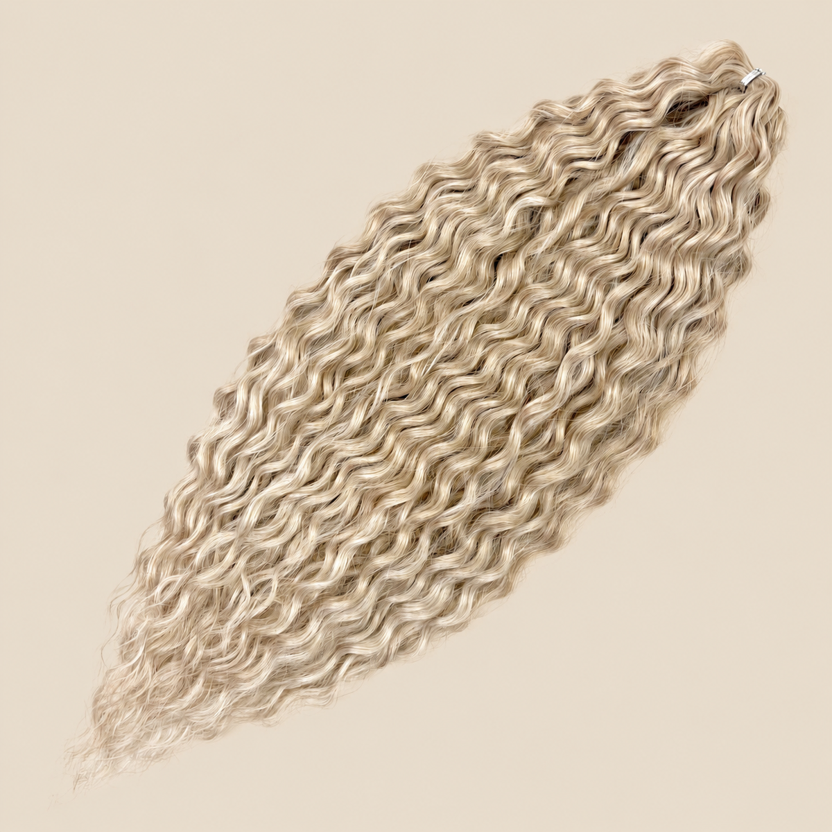 Ariel golvend kanekalon invlechthaar 55 cm 300 g in kleur T16A/LGL5 op beige achtergrond