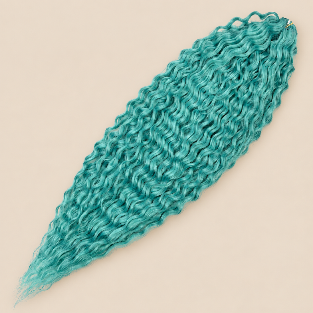 Ariel golvend kanekalon invlechthaar kleur Mint, 75 cm, 300 g op beige achtergrond