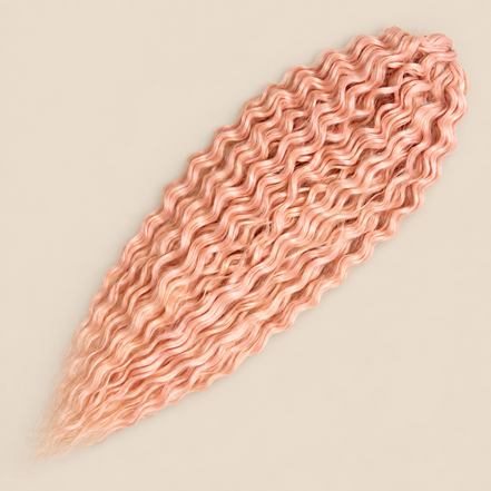 Ariel golvend kanekalon invlechthaar kleur Pink9, 75 cm, 300 g op beige achtergrond