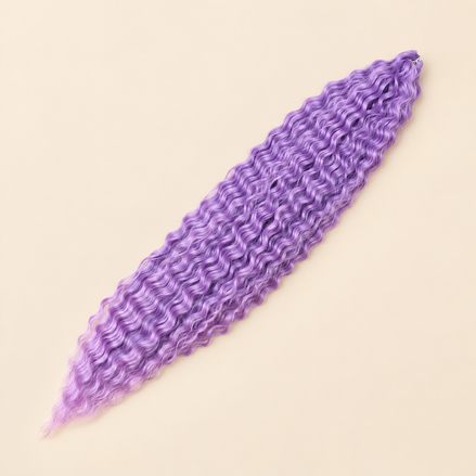 Ariel kanekalon invlechthaar paars (kleur CPurple6), productfoto op egale beige achtergrond