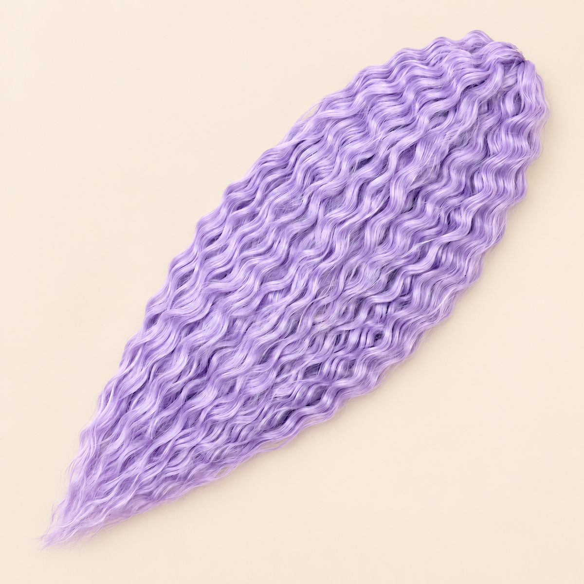 Ariel kanekalon invlechthaar kleur LPURPLE1, productfoto op egale beige achtergrond