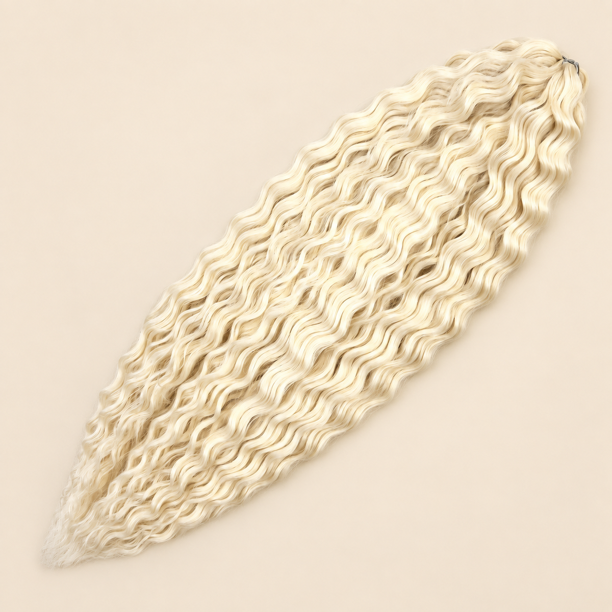Ariel kanekalon invlechthaar kleur RWHITE, productfoto op egale beige achtergrond