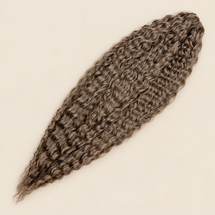 Ariel golvend kanekalon kleur 18 op beige achtergrond