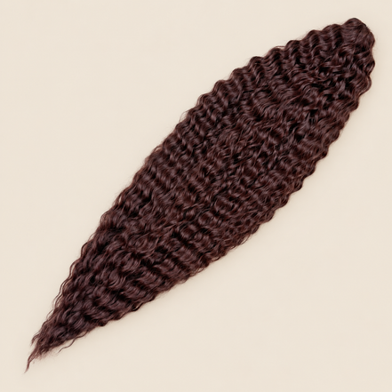 Ariel golvend kanekalon kleur 99J op beige achtergrond