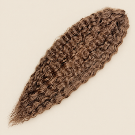 Ariel golvend kanekalon kleur 30D op beige achtergrond