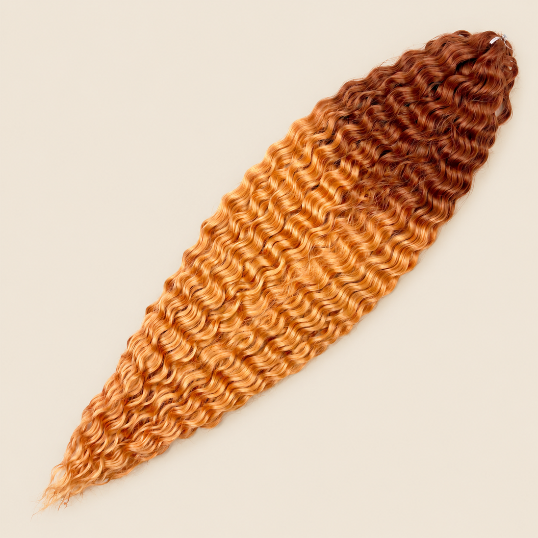 Ariel golvend kanekalon kleur TT-Gorange4 op beige achtergrond