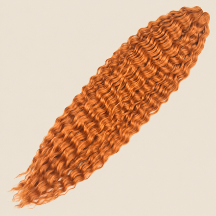 Ariel golvend kanekalon kleur 145T op beige achtergrond