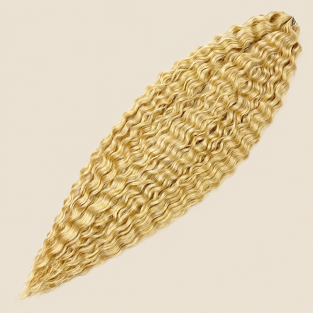 Ariel golvend kanekalon kleur 22A op beige achtergrond