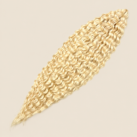 Ariel golvend kanekalon kleur 613Y op beige achtergrond