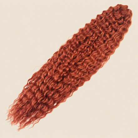 Ariel golvend kanekalon kleur Bronze(17) op beige achtergrond