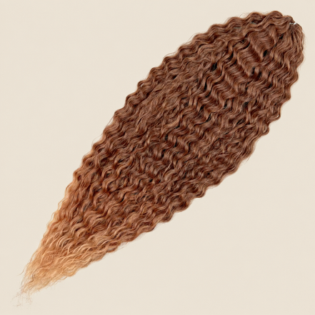 Ariel golvend kanekalon kleur T-BOrange1 op beige achtergrond