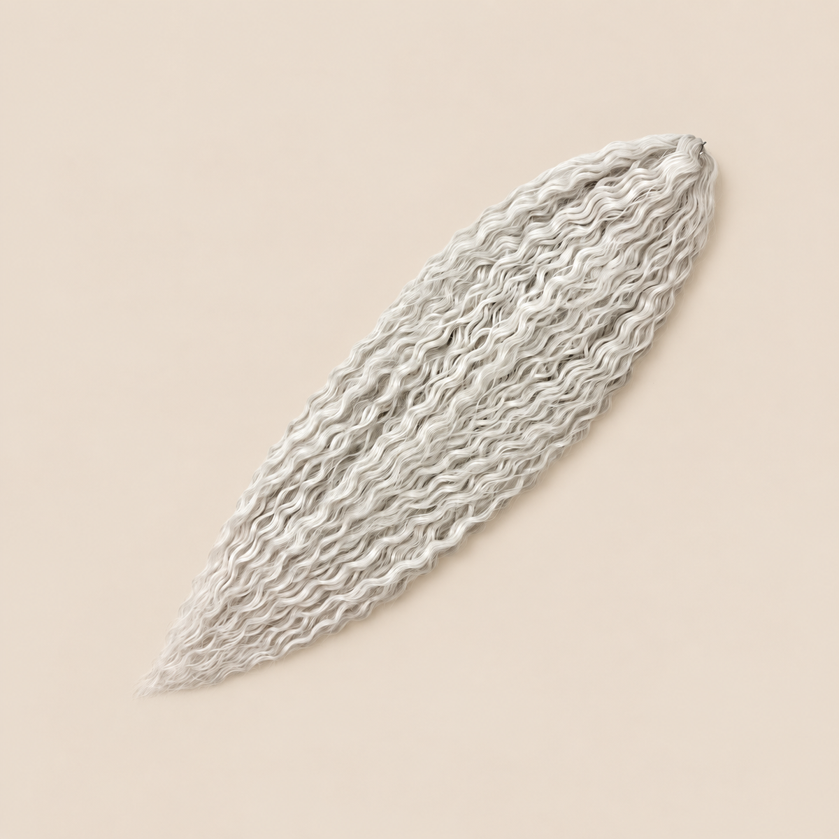 Ariel golvend kanekalon invlechthaar kleur 1001B, 75 cm, 300 g op beige achtergrond