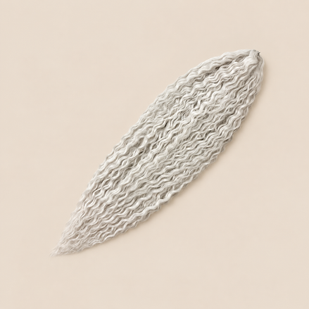 Ariel golvend kanekalon invlechthaar kleur 1001B, 75 cm, 300 g op beige achtergrond