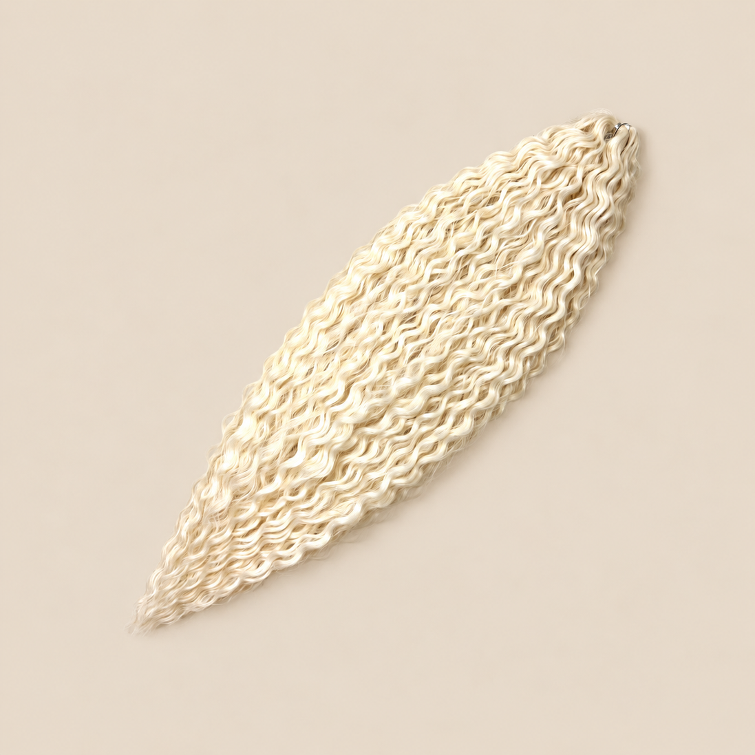 Ariel golvend kanekalon invlechthaar kleur 1001C, 75 cm, 300 g op beige achtergrond