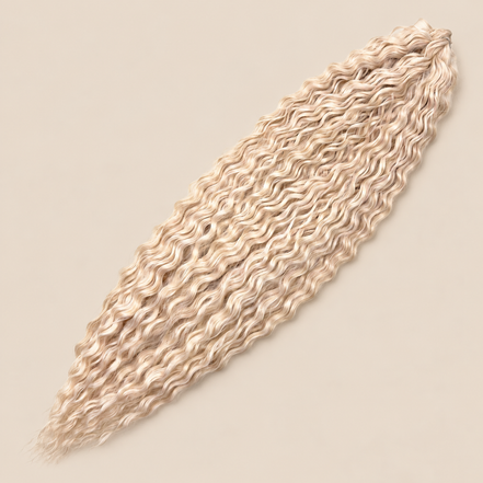 Ariel golvend kanekalon invlechthaar kleur 613A-2, 75 cm, 300 g op beige achtergrond