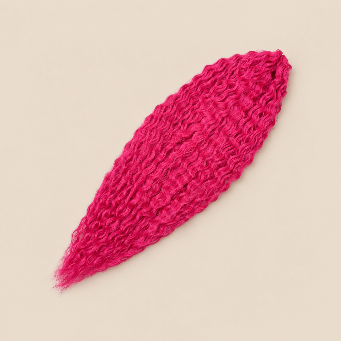 Ariel golvend kanekalon invlechthaar kleur Pink1 op egale beige achtergrond