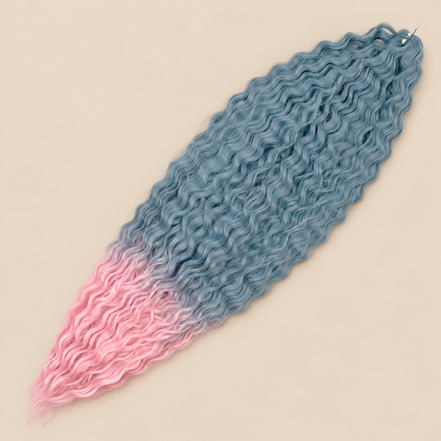 Ariel golvend kanekalon invlechthaar kleur TT-GB/Pink4 op egale beige achtergrond