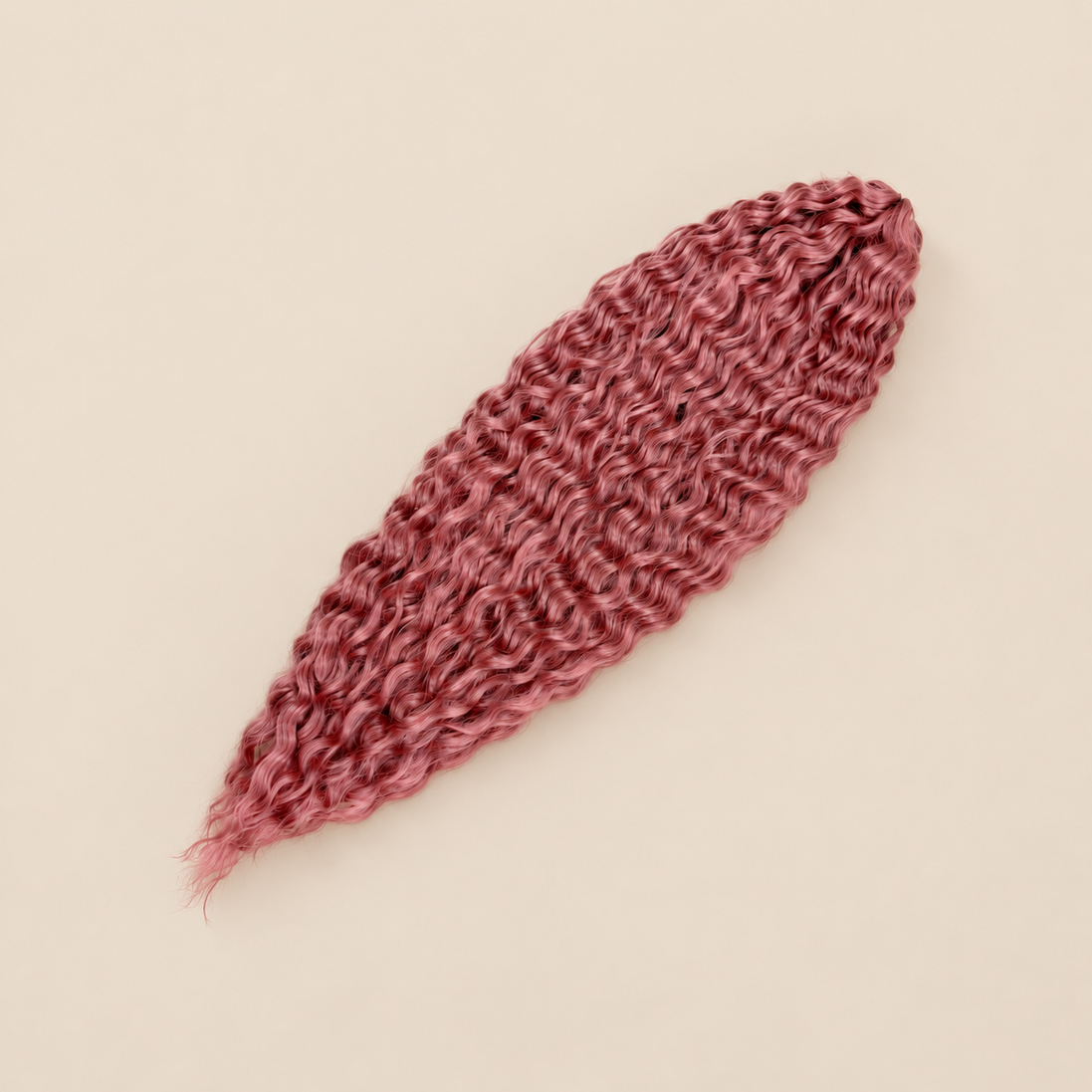 Ariel golvend kanekalon invlechthaar kleur PINK5 op egale beige achtergrond