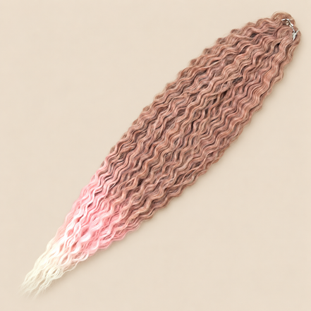 Ariel golvend kanekalon invlechthaar kleur T-BPINK4 op egale beige achtergrond