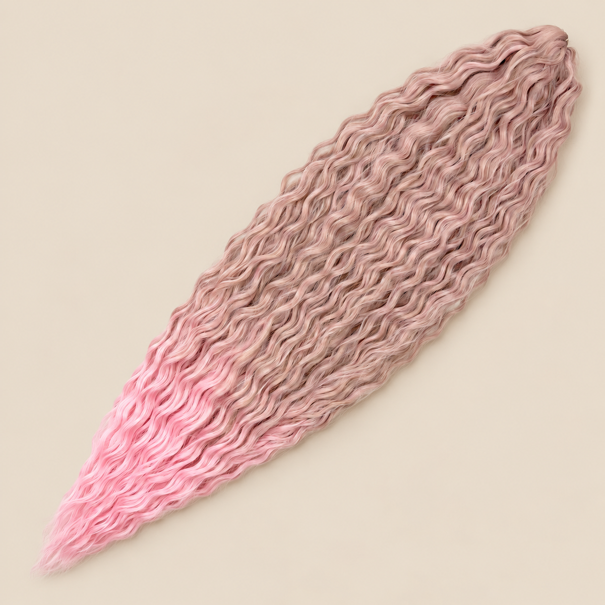 Ariel golvend kanekalon invlechthaar kleur T-GPINK16 op egale beige achtergrond