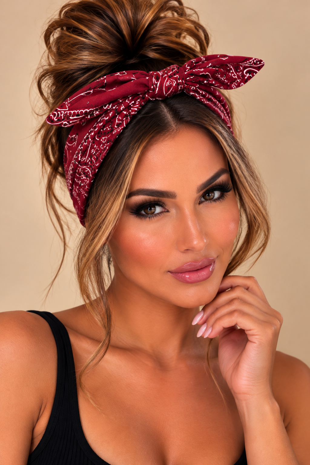 Bordeaux bandana haarband