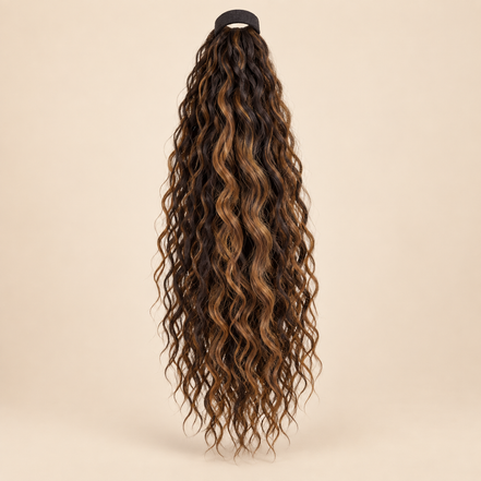 Krullende Ponytail Becky 60 cm – Karamelbruin GT1B/27 | De HaarBoetiek