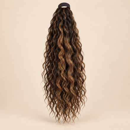 Krullende Ponytail Becky 60 cm – Karamelbruin GT1B/27 | De HaarBoetiek