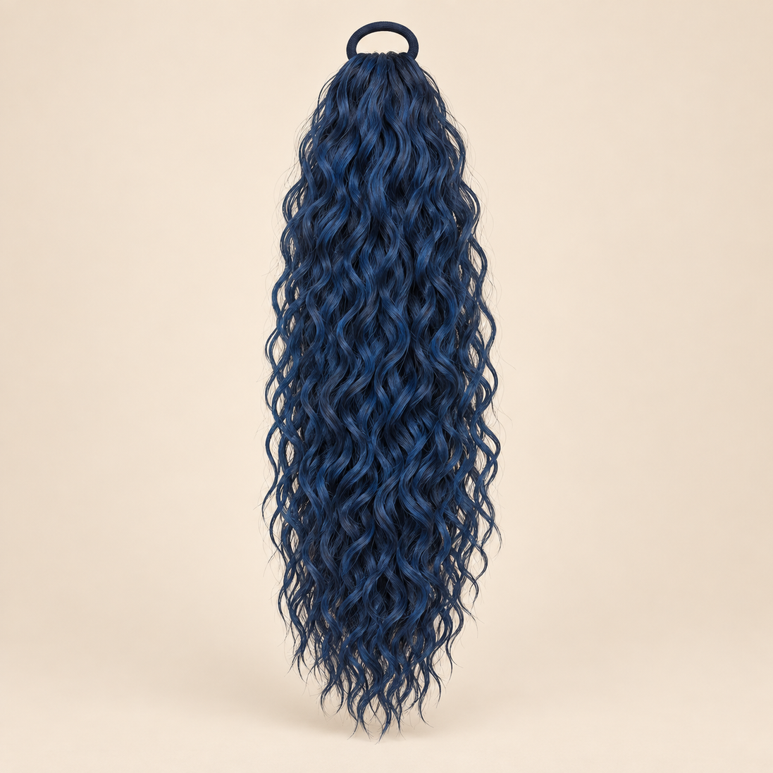 Krullende Ponytail Becky 60 cm – Navy Blue | De HaarBoetiek