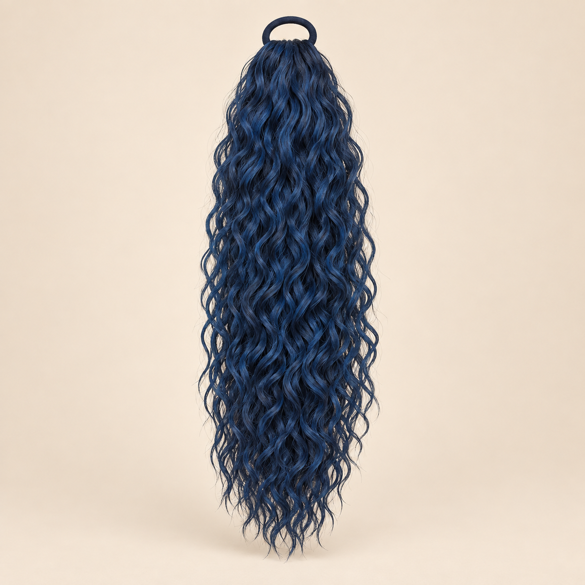 Krullende Ponytail Becky 60 cm – Navy Blue | De HaarBoetiek