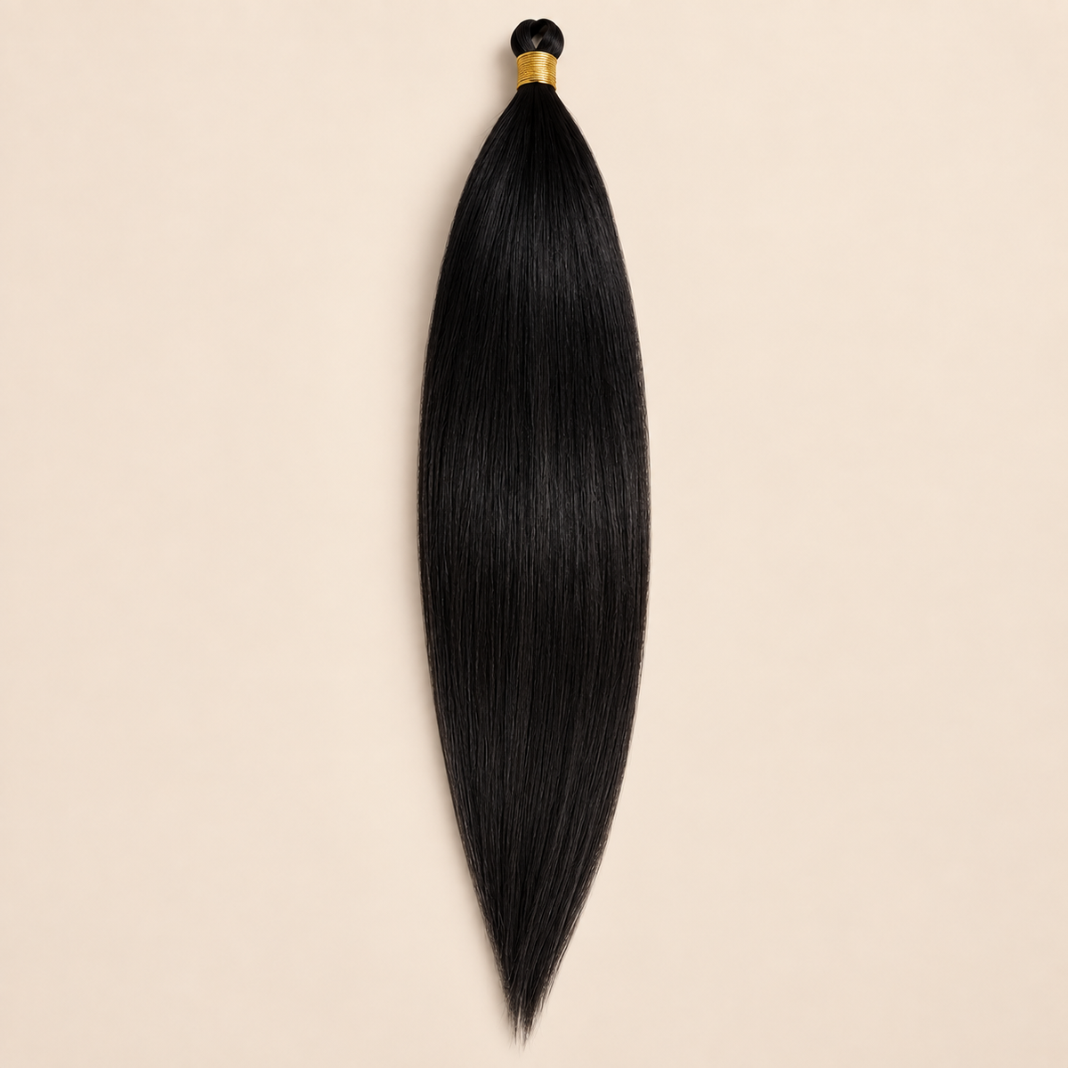 Steil BioProtein Kanekalon vlechthaar in kleur 1, 70 cm en 100 gram, op beige achtergrond