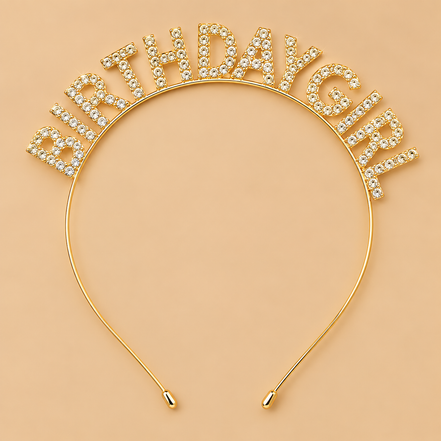 Birthday Girl Diadeem – Goud met Strass – De HaarBoetiek