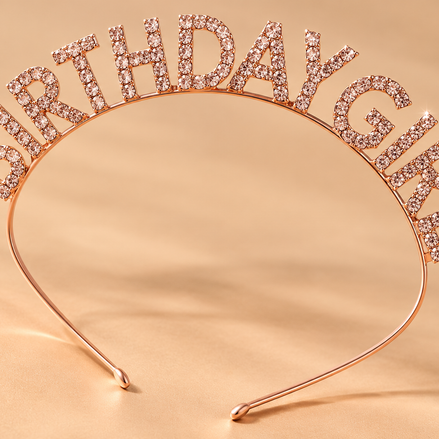 Birthday Girl Diadeem – Roségoud met Strass – De HaarBoetiek