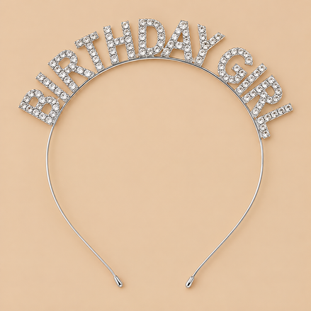 Birthday Girl Diadeem – Zilver met Strass – De HaarBoetiek