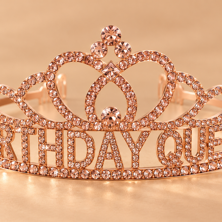 Birthday Queen Tiara – Roségoud met Strass – De HaarBoetiek