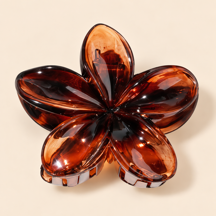 Bloem Haarklem Donkerbruin Tortoise – 1 Stuk – De HaarBoetiek