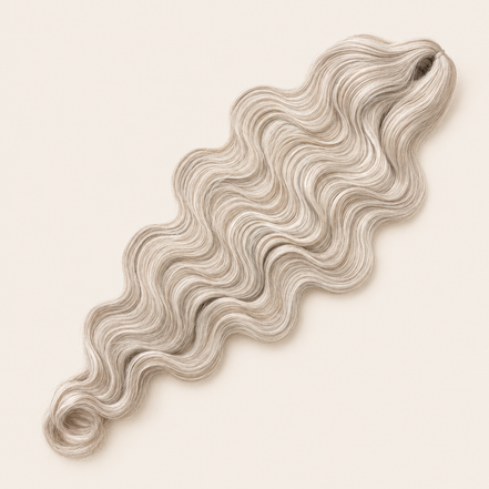 Body Wave golvend invlechthaar 60 cm, kleur 56C op beige achtergrond